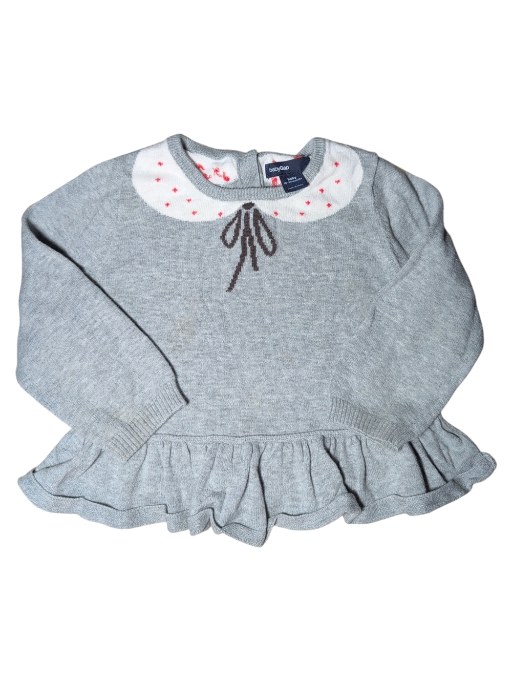🍁2/$7🍁BABY GAP Grey Peplum Sweater
